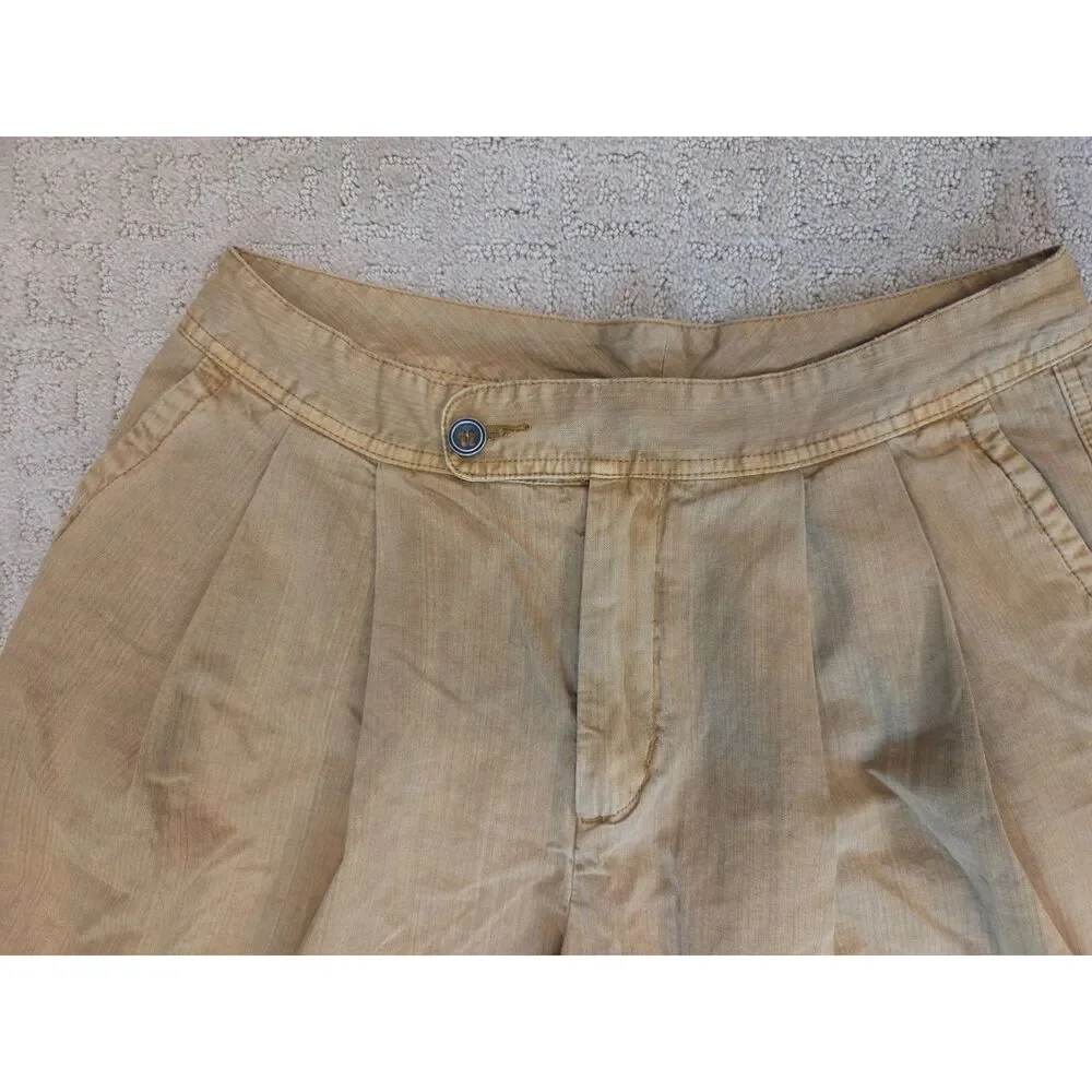 Free People Pants Women Size 8 Camel Light Gold Double Pleated Wide Leg